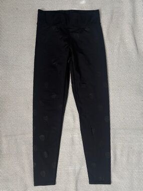 Terez black leggings with small skull print, size M